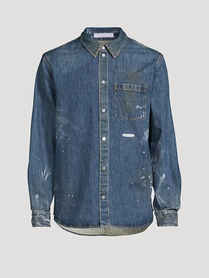 Painted Denim Shirt Jacket