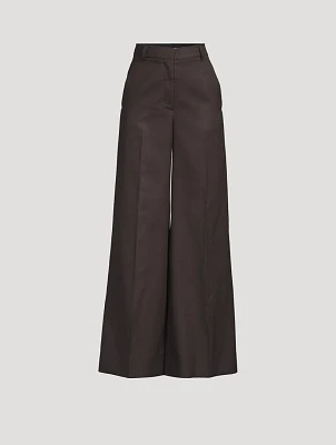Wide-Leg Wool Trousers