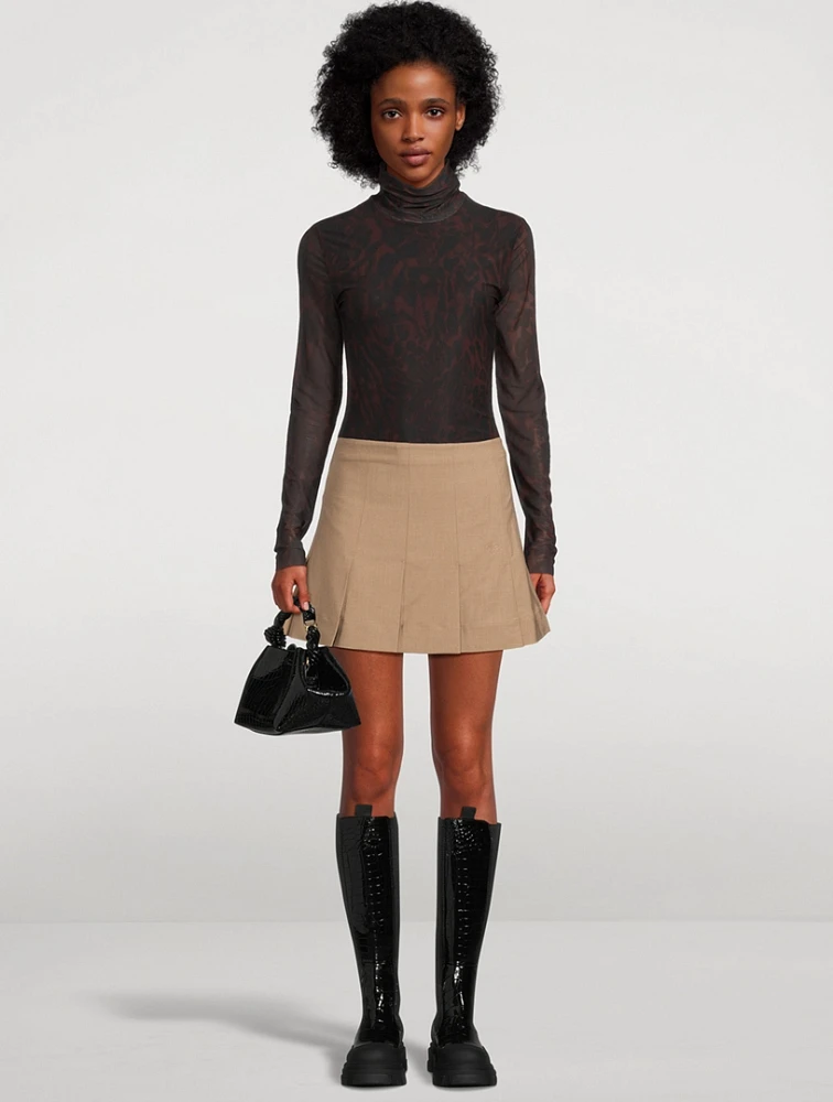 Pleated Mini Skirt