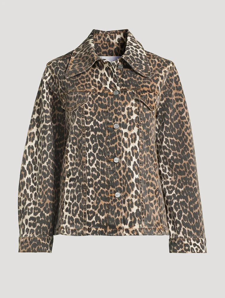 Denim Jacket Leopard Print