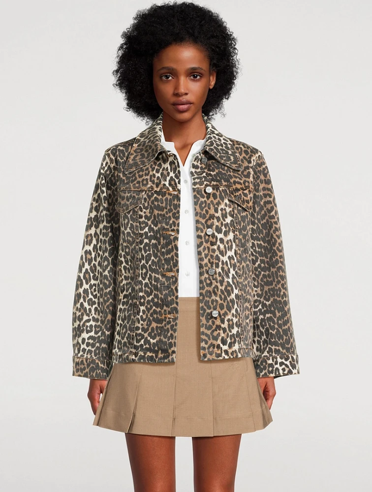 Denim Jacket Leopard Print