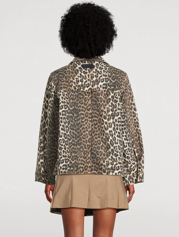 Denim Jacket Leopard Print