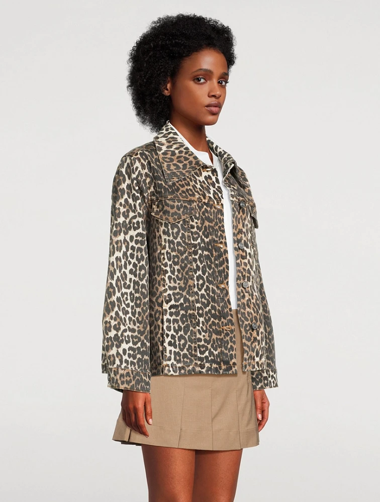 Denim Jacket Leopard Print
