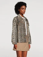 Denim Jacket Leopard Print