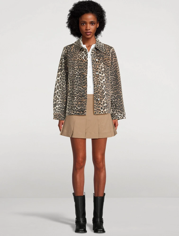 Denim Jacket Leopard Print