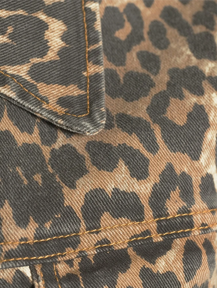 Denim Jacket Leopard Print