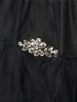 Ruffled Tulle Midi Skirt