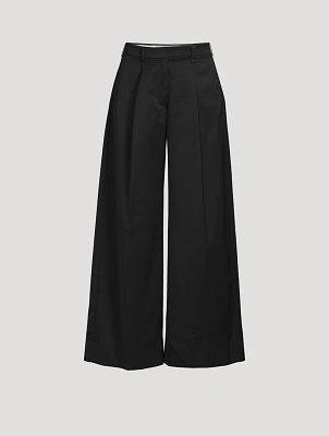 Venetian Wool Wide-Leg Trousers