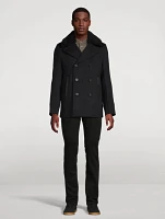 Cole Wool Double-Breasted Jacket With Shearling Collar