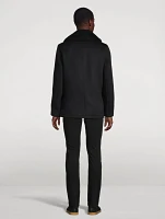 Cole Wool Double-Breasted Jacket With Shearling Collar