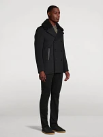 Cole Wool Double-Breasted Jacket With Shearling Collar
