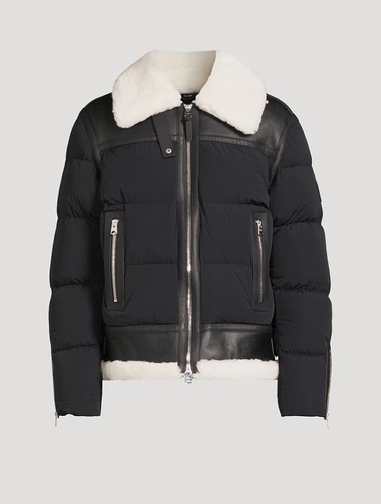 Robert Mixed-Media Shearling Down Jacket