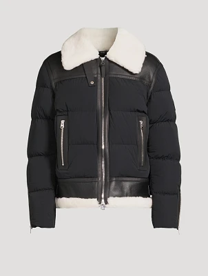 Robert Mixed-Media Shearling Down Jacket