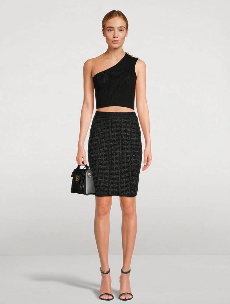 Monogram Metallic Knit Skirt