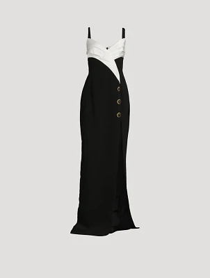 Wrap-Front Crêpe Gown