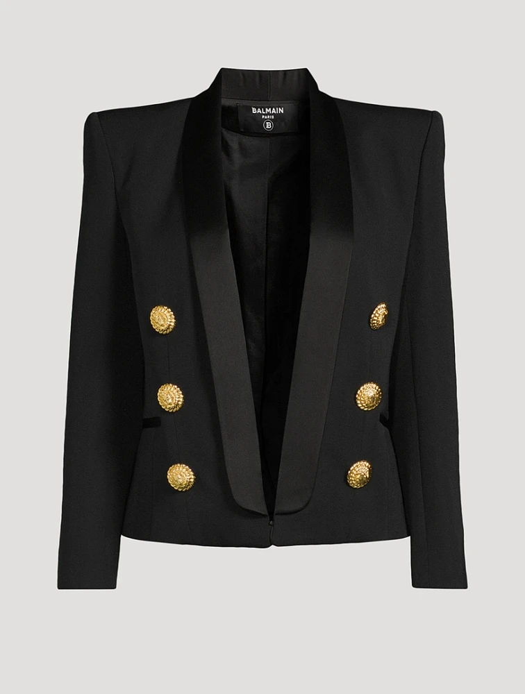 Grain de Poudre Wool Tuxedo Jacket