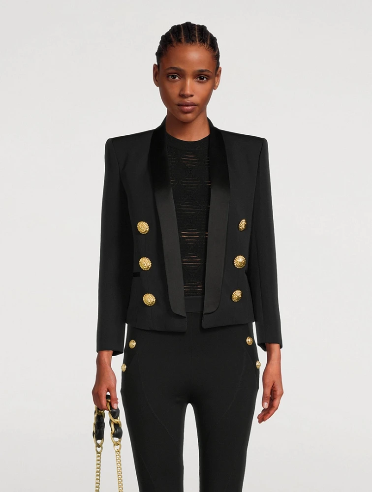 Grain de Poudre Wool Tuxedo Jacket