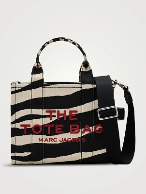 The Small Canvas Tote Bag In Zebra Print