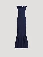 Uring Floral-Trim Stretch Gown