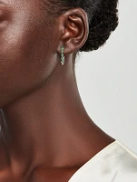 14K Gold Multi Emerald Chain Stud Earring