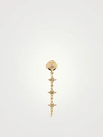 14K Gold Multi Sparkle Chain Stud Earring With Diamonds