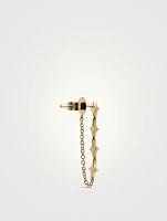 14K Gold Multi Sparkle Chain Stud Earring With Diamonds