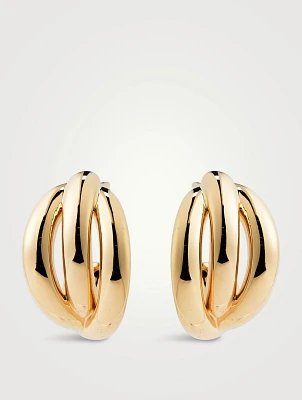 14K Gold Knot Huggie Earrings