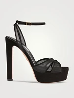 Divine Suede And Mesh Platform Sandals