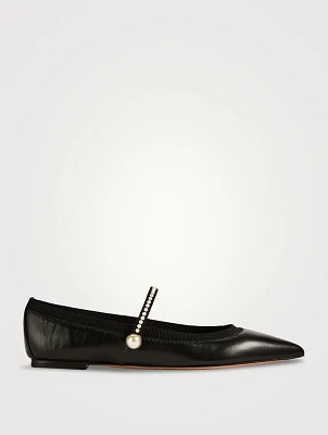 Romy Leather Mary Jane Ballet Flats