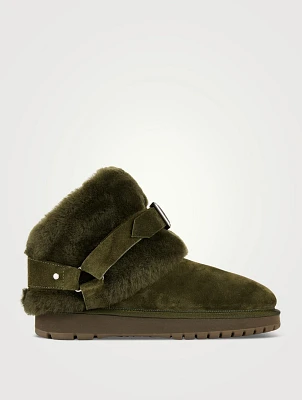 Chubby Shearling-Trimmed Suede Boots