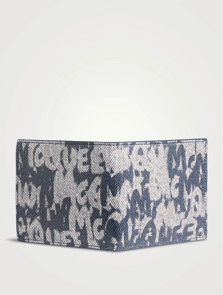 Leather Graffiti Billfold Wallet