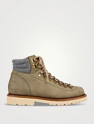 Nubuck Leather Lace-Up Boots