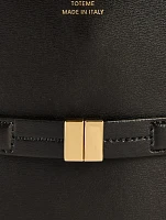 Belted Leather Bucket Bag