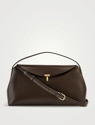 T-Lock Leather Top Handle Bag