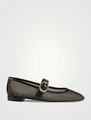 Arabella Mesh Mary Jane Ballet Flats