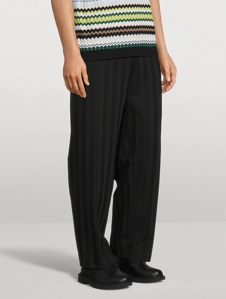 Zig Zag Tapered Trousers