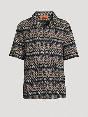 Camp Shirt Zig Zag Print