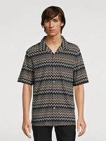 Camp Shirt Zig Zag Print