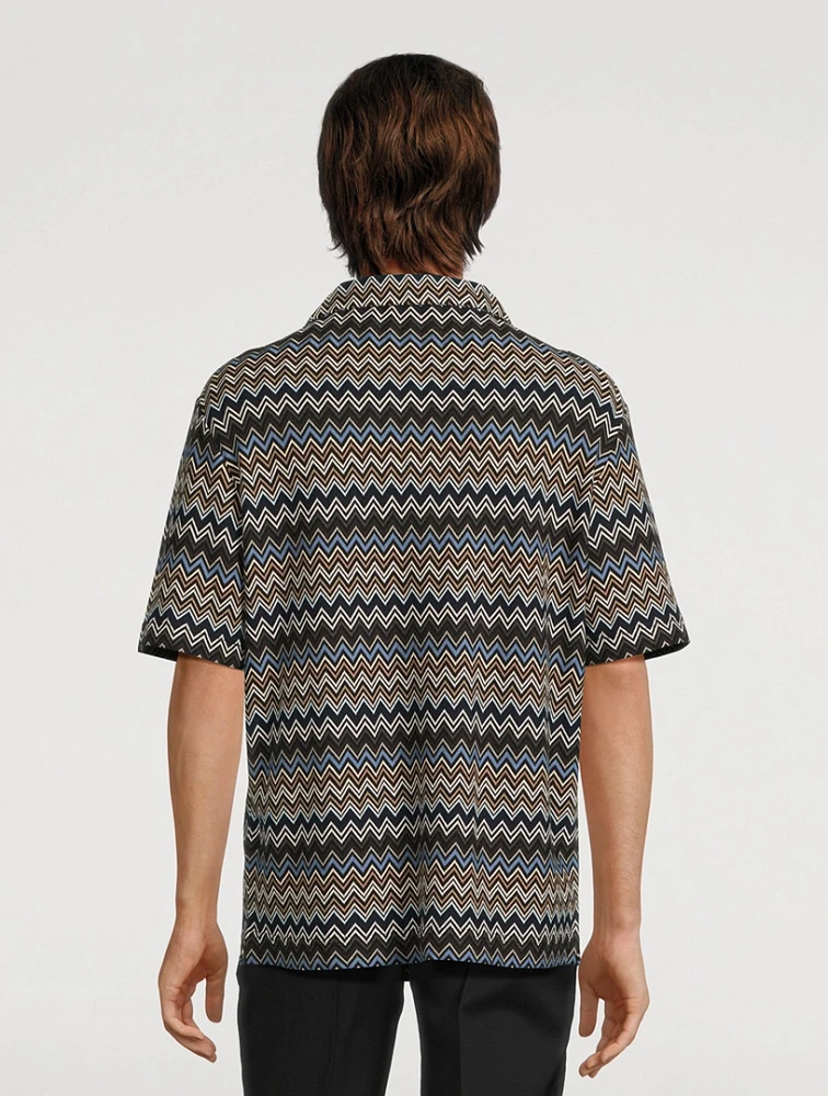 Camp Shirt Zig Zag Print