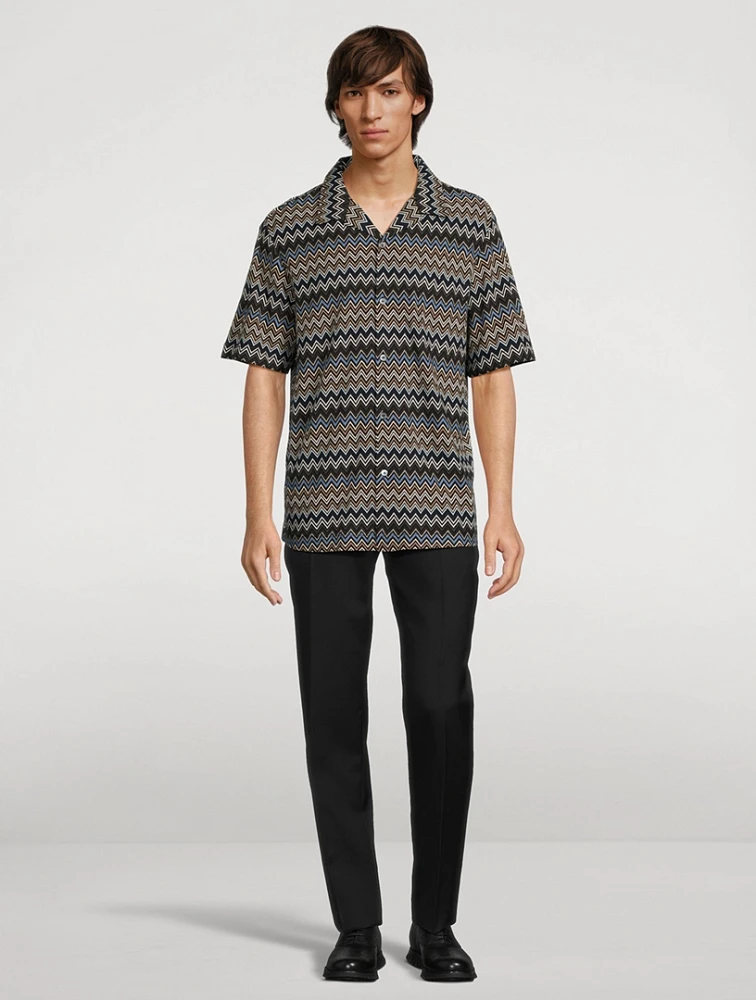 Camp Shirt Zig Zag Print