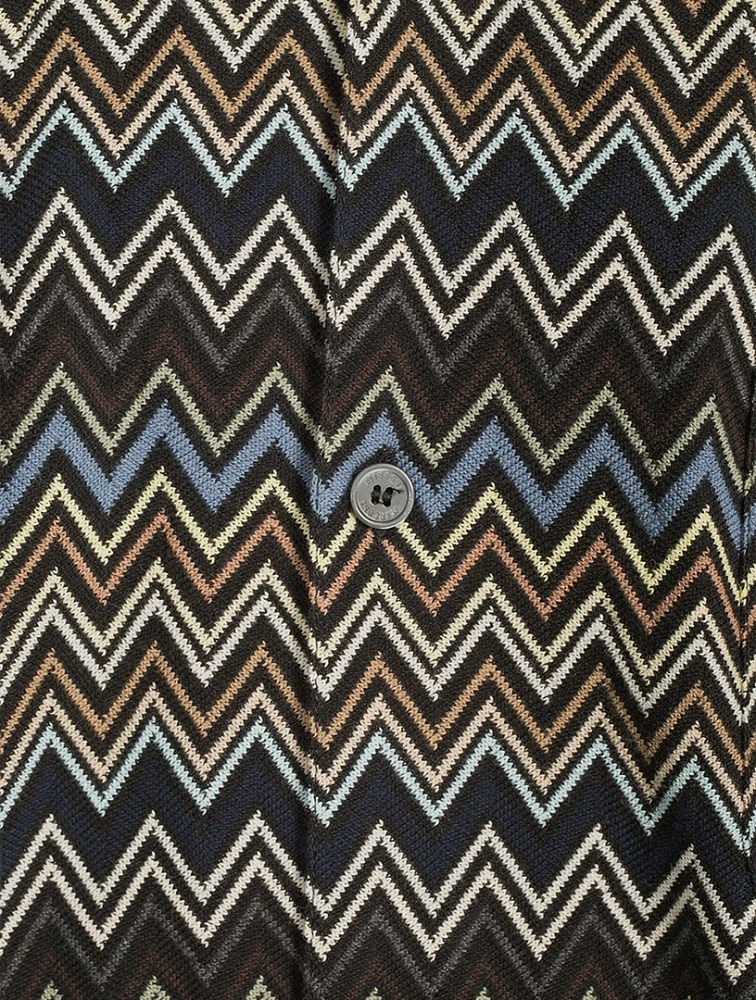Camp Shirt Zig Zag Print