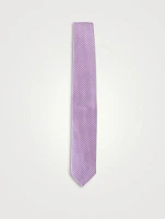Silk Tie In Micro Geometric Print