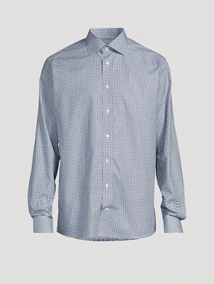 Slim-Fit Fine Twill Shirt Medallion Print