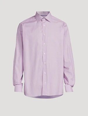 Contemporary-Fit Fine Check Twill Shirt