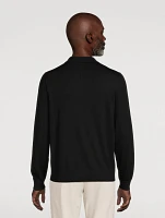 Wool Long-Sleeve Polo Sweater