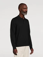 Wool Long-Sleeve Polo Sweater