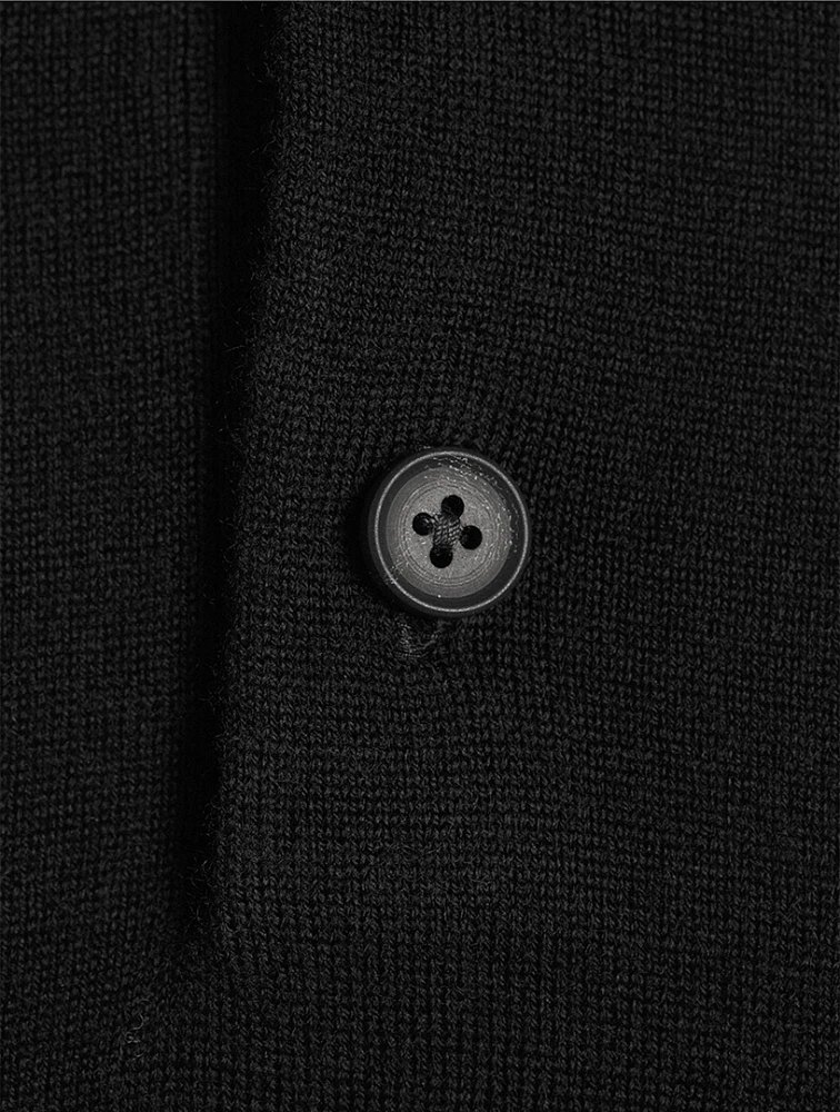 Wool Long-Sleeve Polo Sweater