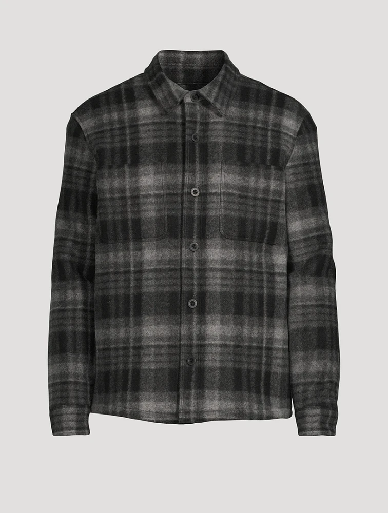 Plaid Sherpa-Lined Shirt Jacket