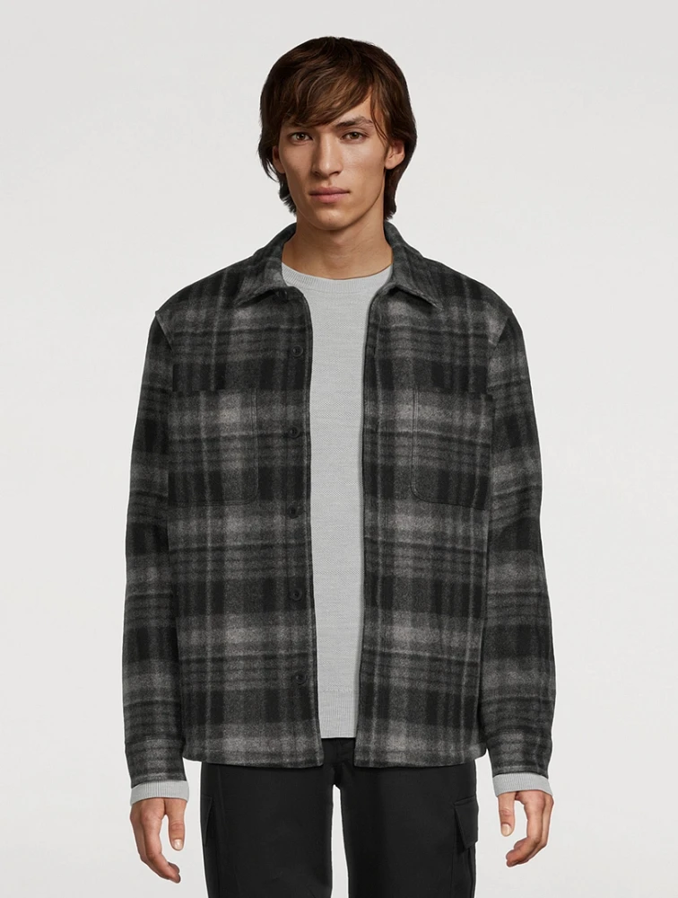 Plaid Sherpa-Lined Shirt Jacket