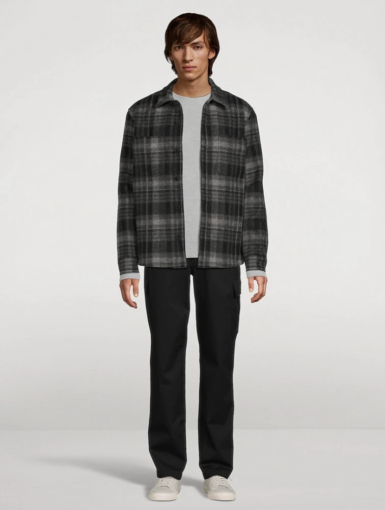Plaid Sherpa-Lined Shirt Jacket